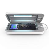PhoneSoap 3 UV Cell Phone Sanitizer and Dual Universal Cell Phone Charger | Patented and Clinically Proven 360 Degree UV Light Sanitizer | Cleans and Charges All Phones (White)