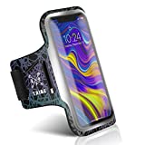 TRIBE Reflective Running Phone Holder Armband. iPhone & Galaxy Cell Phone Sports Arm Band for Women, Men, Runners, Jogging, Gym Workout, Exercise. Fits All Smartphones. Adjustable Strap, CC/Key Pocket