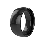 CatXQ Smart Ring Compatible with iOS Android,2 NFC Safe Quick Trigger Instruction (Phone/Location/SOS),Support Simulation of 4 ID/IC Smart Cards,Waterproof,Ceramic Ring for Men Women (Size:9)