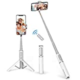 ATUMTEK Bluetooth Selfie Stick Tripod, Extendable 3 in 1 Aluminum Selfie Stick with Wireless Remote and Tripod Stand 270 Rotation for iPhone 12/11 Pro/XS Max/XS/XR/X/8/7, Samsung and Smartphone White