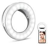 Selfie Ring Light , Rechargeable Selfie Fill Light with Retaining Clip On, Video Conference Light for Phone, Laptop, Zoom Meeting, Make up