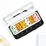 Pill Dispenser,Medicine Organizer,Weekly Pill Organizer with Smart Alarm,Remind to 7 Times a Day,Buzzer,Vibration,LED Light Display,Vitamins,Supplements,Home Pill Reminder