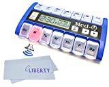 Amazin Pill Dispenser with Beeping Reminder, Flashing Guides and Liberty Cloth