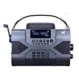 Kaito Emergency Radio Voyager Max KA900 Digital Solar Dynamo Crank Wind Up AM/FM/SW & NOAA Weather Stereo Radio Receiver with Bluetooth, Real-time Alert, MP3 Player, Recorder & Phone Charger, Black