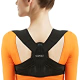 Posture Corrector for Women and Men, Adjustable Upper Back Brace, Breathable Back Support straightener, Providing Pain Relief from Lumbar, Neck, Shoulder, and Clavicle, Back. (S/M（29'-38'))