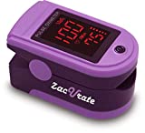 Zacurate Pro Series 500DL Fingertip Pulse Oximeter Blood Oxygen Saturation Monitor with Silicon Cover, Batteries and Lanyard (Mystic Purple)