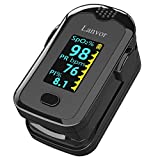 Lanvor Fingertip Pulse Oximeter, Blood Oxygen Saturation Monitor with OLED Display, Portable Digital (SpO2) Meter with Batteries and Lanyard