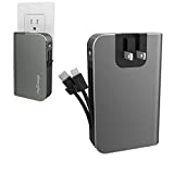 myCharge Portable Charger iPhone Hub 10050 mAh - Wall Plug & Built in Cables (Lightning, Type C) 18W Turbo USB C Power Bank Fast Charging Battery Pack External Phone Backup, 36 Hrs