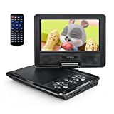 YOTON 9.5' Portable DVD Player with 7.5' Swivel Screen, 4-6 Hours Built-in Battery, Support SD Card/USB/Multiple Disc Formats, Support Sync Screen to TV, Projector