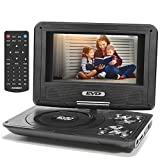 SQQBZZ 9.5' Portable DVD Player with 7.5' Swivel Screen,Car DVD Player Support CD/DVD/SD Card/USB/Headphones, Remote Control, Car Charger, Power Adaptor (Black)