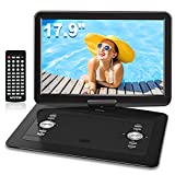 WONNIE 17.9’’ Large Portable DVD/CD Player with 6 Hrs 5000mAH Rechargeable Battery, 15.4‘’ Swivel Screen，1366x768 HD LCD TFT, Regions Free, Support USB/SD Card/ Sync TV , High Volume Speaker