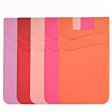 Card Holder for Back of Phone, Pouch Silicone Wallet Sleeve Pocket Stick-on ID Credit Card for All Smartphones