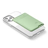 elago Phone Card Holder - Secure Phone Wallet, Ultra Slim Card Holder for Back of Phone, 3M Adhesive ID Card for iPhone, Galaxy and Most Smartphones [Pastel Green]