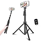 UBeesize 62' Phone Tripod, Extendable Tripod with Wireless Remote & Cell Phone Holder, Cell Phone Tripod Perfect for Selfies, Video Recording, Live Streaming, Compatible with Smartphone & Camera
