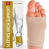 Arch Support Sleeves - Plantar Fasciitis Relief Brace - Foot Arch Supports for Flat Feet Arch and Foot Pain - Men Women 1 Pair Beige