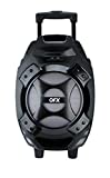 QFX Portable Bluetooth Speaker - PBX-61081BT SI Silver - Outdoor Party Aux Wireless with Built-in 8” Subwoofer
