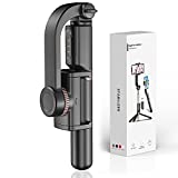 Gimbal Stabilizer for Smartphone with Extendable Bluetooth Selfie Stick and Tripod, 1-Axis Multifunction Remote 360°Automatic Rotation, Auto Balance iPhone/Android
