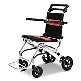 Portable Folding Wheelchair, Travel Wheelchair with handbrake, Ultra-Light Wheelchair for The Elderly and Children (with Bag)…
