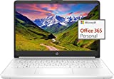 HP 2022 Newest 14in Ultra Light Laptop, Intel N4020 Processor(Up to 2.8GHz), 8GB RAM, 128GB Storage(64GB eMMC+64GB Micro SD), 1 Year Office 365, Webcam, HDMI, WiFi, USB-A&C, Google Classroom or Zoom
