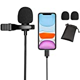Microphone for iPhone Audio Video Recording, Professional Lavalier Omnidirectional Condenser Mic, for Video Conference Tiktok Podcast YouTube Interview - Plug and Play - 5ft