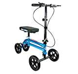 KneeRover Economy Knee Scooter Steerable Knee Walker Crutch Alternative with Dual Braking System in Metallic Blue