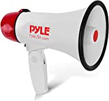 Pyle Megaphone Speaker PA Bullhorn - 20 Watts & Adjustable Vol Control w/ Built-in Siren & 800 Yard Range for Football, Baseball, Hockey, Cheerleading Fans & Coaches or for Safety Drills - PMP20