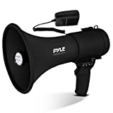 Pyle Portable Compact PA Megaphone Speaker with Alarm Siren & Adjustable Volume - 50W Handheld Bullhorn - with Mic, AUX-IN for MP3 & Rechargeable Battery - Indoor Outdoor - PMP561LTB