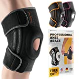 Dr. Brace ELITE Knee Brace with Side Stabilizers & Patella Gel Pads for Maximum Knee Pain Support and fast recovery for men and women-Please Check How To Size Video (Large, Mercury)