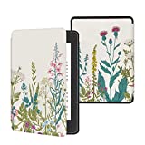 Colorful Star Floral Slim Case for All-New Kindle Paperwhite 11th Gen 2021 Release - Botanical Flowers Patterned PU Leather Covers for 6.8' Kindle Paperwhite Signature Edition - Colorful Plants
