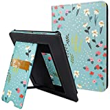 KANNIL Stand Case for 6.8' All-New Kindle Paperwhite(11th Generation, 2021) Kindle Paperwhite Signature Edition, PU Leather Smart Cover with Auto Sleep Wake, Card Slot and Hand Strap (Z-G-Floral)