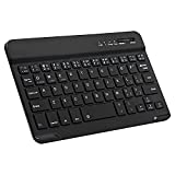 Ultra-Slim Bluetooth Keyboard Portable Mini Wireless Keyboard Rechargeable for Apple iPad iPhone Samsung Tablet Phone Smartphone iOS Android Windows (7 inch Black)