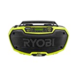 Ryobi P746 One+ 18-Volt Lithium Ion / AC Dual-Powered AM/FM Stereo System with USB and Bluetooth Technology (Battery, Charger, and Extension Cord Not Included / Radio Only)