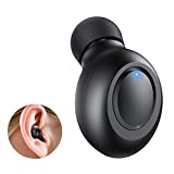 Single Bluetooth Earbud, LEZII Mini Invisible Wireless Headset, in Ear Headphones, Sport Earpiece with Mic, Magnetic USB Charging for Car Vehicle Business, Waterproof Earphones for Samsung iPhone