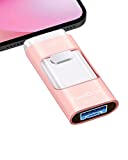 Sunany Flash Drive 128GB, USB Memory Stick External Storage Thumb Drive Compatible with Phone, Pad, Android, PC and More Devices (Pink)