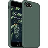 OuXul iPhone SE 2022 Case, iPhone SE 2020 Phone case, iPhone 7/8 case Liquid Silicone Gel Rubber Phone Case, iPhone SE/8/7 4.7' Full Body Slim Soft Microfiber Lining Protective Case(Forest Green)
