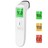 Forehead Thermometer, Non Touch Baby and Adults Thermometer with Fever Alarm, LCD Display and Memory Function, Ideal for Whole Family