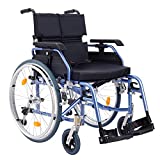 Medwarm Aluminum Multifuctional Manual Wheelchair with Flip Back Armrests, Swing Away Footrests and 24 Inch Rear Wheels, Blue