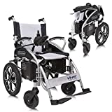 Vive Folding Electric Wheelchair - Foldable Narrow Power Scooter, Heavy Duty, TSA Approved - Compact Size for Seniors Adults - Battery Powered Portable, Folds, Shock-Absorbing Tires (16 x 30 x 28.5)