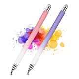 Stylus Pen for iPad (2 Pcs), Universal Touch Screens Stylus Pens High Sensitivity Disc & Fiber Tip Pencils Compatible with Apple/iPhone/iPad/Android/Microsoft Tablets and All Capacitive Touch Screens