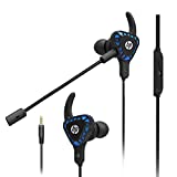 HP Gaming Earbuds with mic Deep Bass Earphones in-Ear Headset Stereo Headphone with Detachable Dual Microphone for Mobile Gaming, Xbox One, PS4, Pro, PC - Black