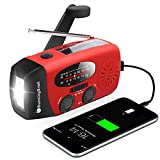 RunningSnail Emergency Hand Crank Radio with LED Flashlight for Emergency, AM/FM NOAA Portable Weather Radio with 2000mAh Power Bank Phone Charger, USB Charged & Solar Power for Camping, Emergency