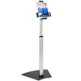 Mount-It! Anti-Theft Universal Tablet Floor Stand Kiosk – Height Adjustable Tablet Kiosk Floor Stand - Locking Tablet Mount Stand for iPad 7, Galaxy, Surface Go & Other 7.9'- 10.5' Tablets