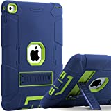 iPad Air 2 Case, BENTOBEN [Hybrid Shockproof Case] with Kickstand Rugged Triple-Layer Shock Resistant Drop Proof Case Cover for iPad Air 2 with Retina Display / iPad 6, Navy Blue/Green