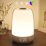 Touch Wake Up Night Light with Sunrise Simulation Alarm Clock, winshine 3 Ways Dimmable Warm White Bedside Lamp for Kid Bedrooms RGB Ambient Table Nightstand Light,Sleep Aid Snooze Timer Mode