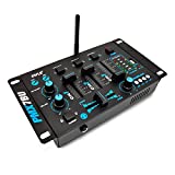 Pyle, 3 Wireless Audio Machine-3 Channel Bluetooth Compatible DJ Controller Sound Mixer System with Mic-Talkover, USB Reader, Dual RCA Phono/Line in, Microphone Input, Headphone Jack PMX7BU