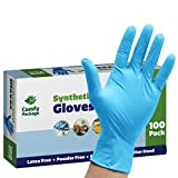 Synthetic Vinyl Blend Disposable Plastic Gloves [100 Count] Powder & Latex Free - Medium