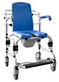 Caspian Professional Mobile Shower/Commode Chair-Padded
