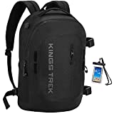 KINGS TREK Dry Bag, TPU Waterproof Dry Backpack with Airtight Zipper, 20L Floating Waterproof Pack with Phone Case for Kayaking, Fishing, Camping, Hiking (Black)