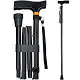 YAMTHR Cane, Folding Walking Cane for Men Women Fathers Gifts Mothers Gifts Portable Walking Stick Adjustable Collapsible (Black)