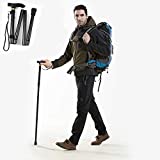 GPCT Folding Walking Stick, Hiking Poles Collapsible Lightweight, Folding Canes Adjustable for Women and Men-Black